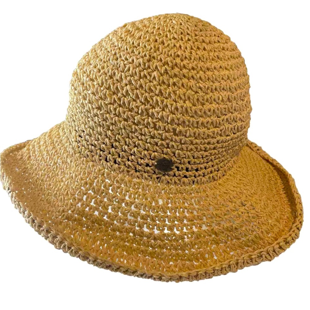 Karfil Raffia Sun Fun Floppy Boho Straw Hat Packable Natural Adjustable One Size